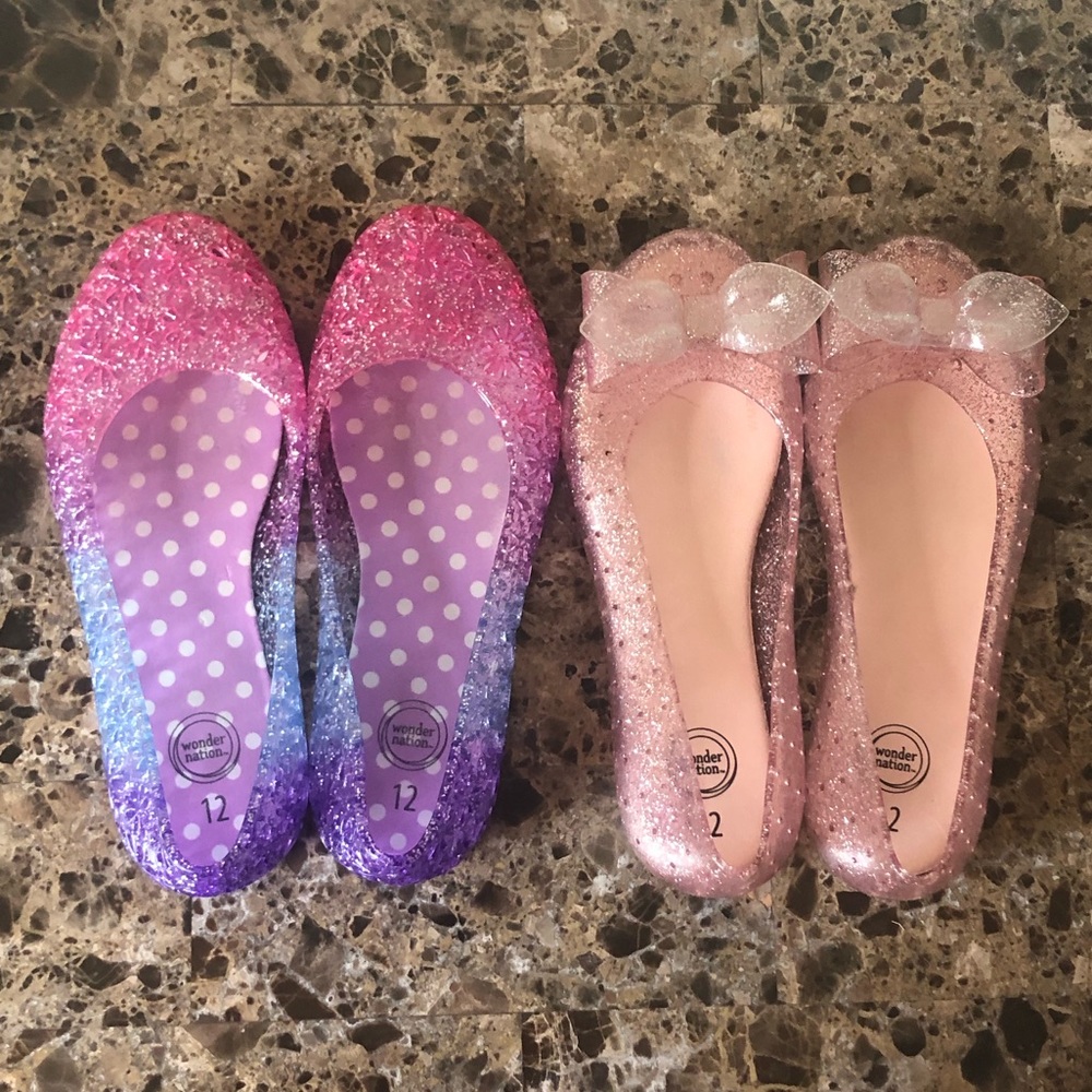 Wonder Nation Girls 2-pack Jelly Flats